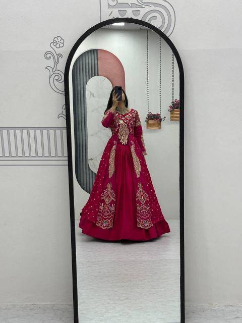 Pc-528 Vichitra Red Lehenga choli wholesale price list